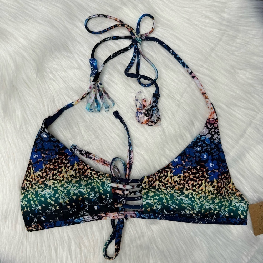 NWT Rachel Roy Midnight Garden Floral Bikini Top Small - Picture 11 of 11
